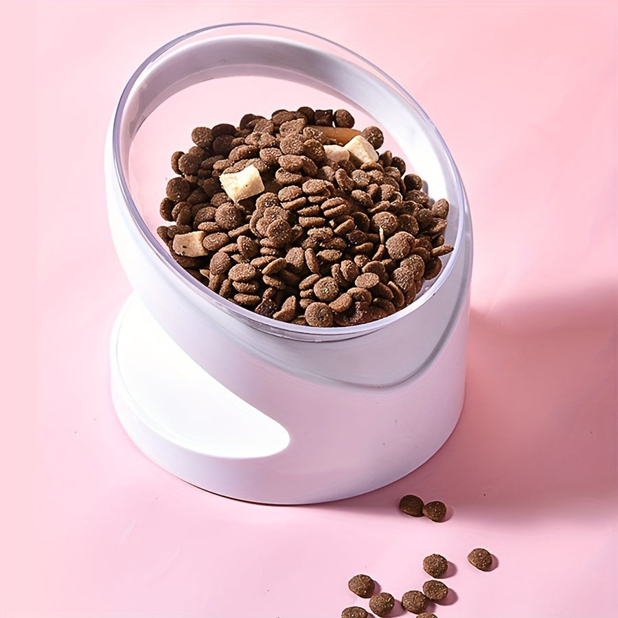 Elevated Cat Food Bowl Ergonomic Clear Anti Vomit Tilt Pet Feeder Cat Neck Protection Bowl Durable Plastic, Suitable For Dry And Wet Cat Food