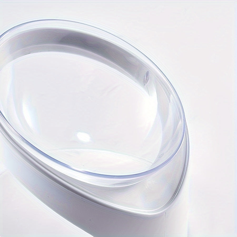 Elevated Cat Food Bowl Ergonomic Clear Anti Vomit Tilt Pet Feeder Cat Neck Protection Bowl Durable Plastic, Suitable For Dry And Wet Cat Food