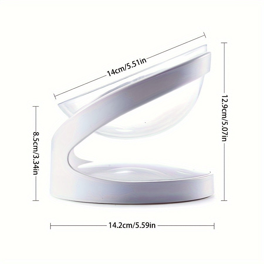 Elevated Cat Food Bowl Ergonomic Clear Anti Vomit Tilt Pet Feeder Cat Neck Protection Bowl Durable Plastic, Suitable For Dry And Wet Cat Food