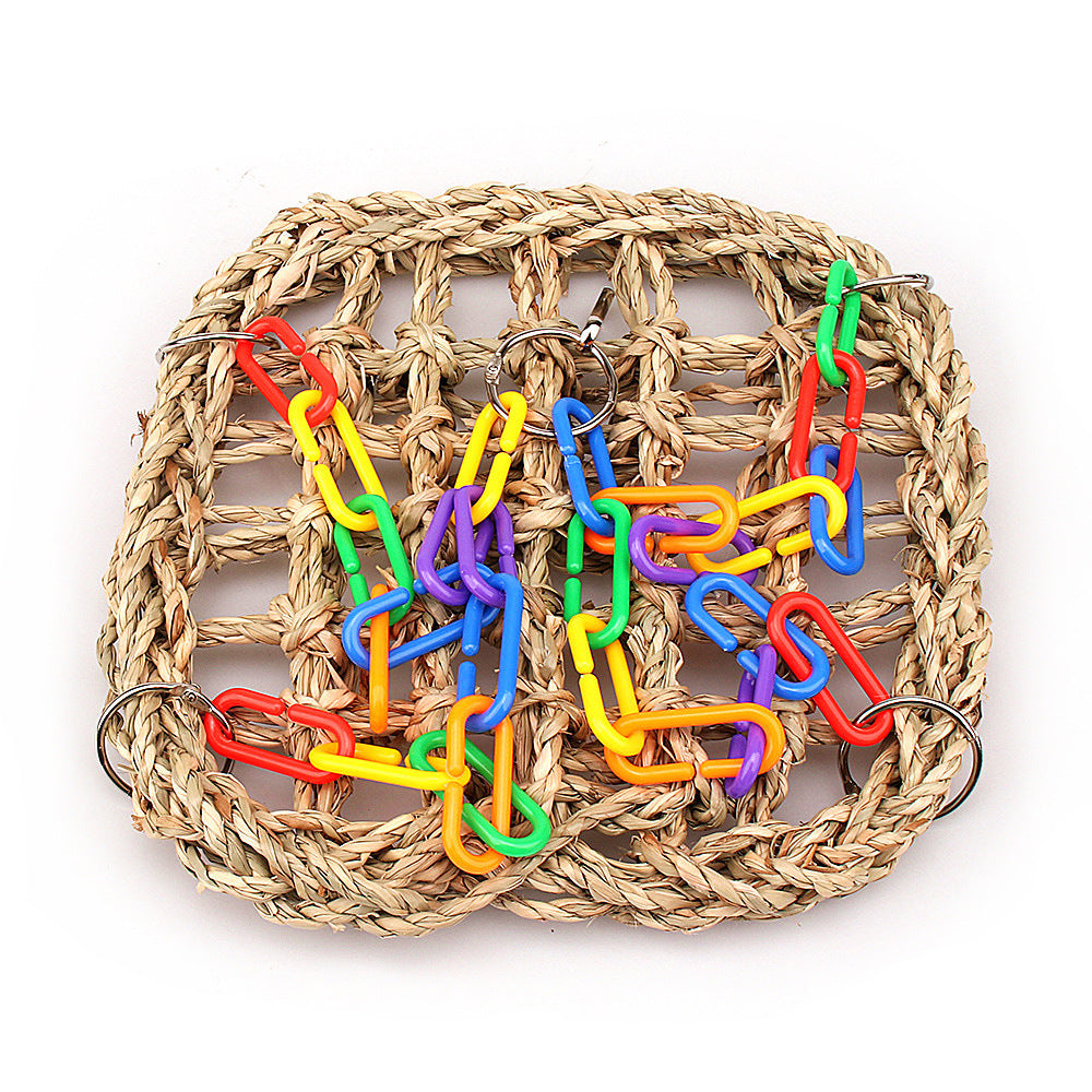 Toy Bird Grass Net Parrot Swing