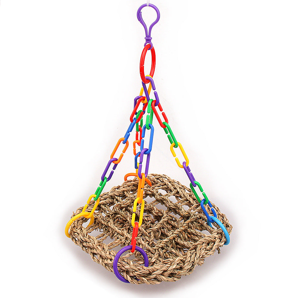 Toy Bird Grass Net Parrot Swing