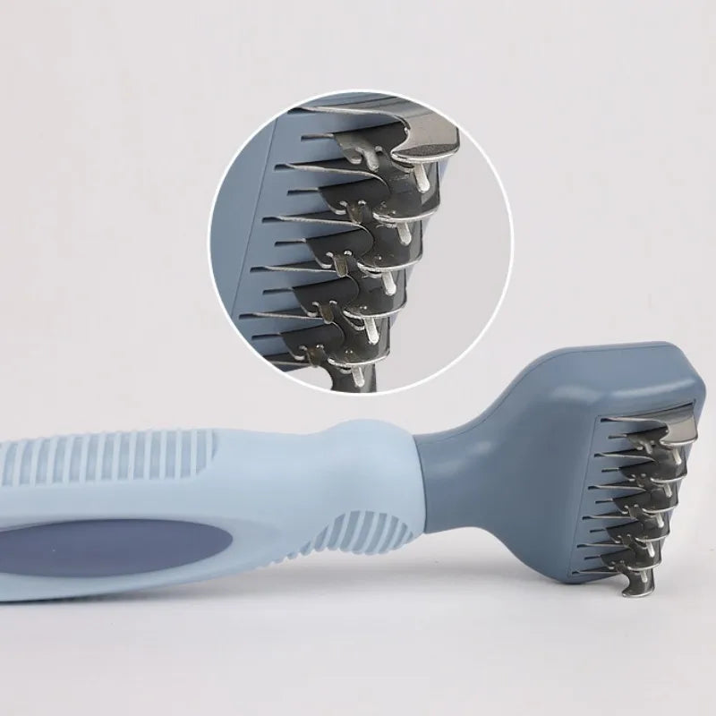 Stainless Steel Dog Comb – Knot Knife and Massage Brush for Cats and Dogs | Pet Grooming Cleaning Tool