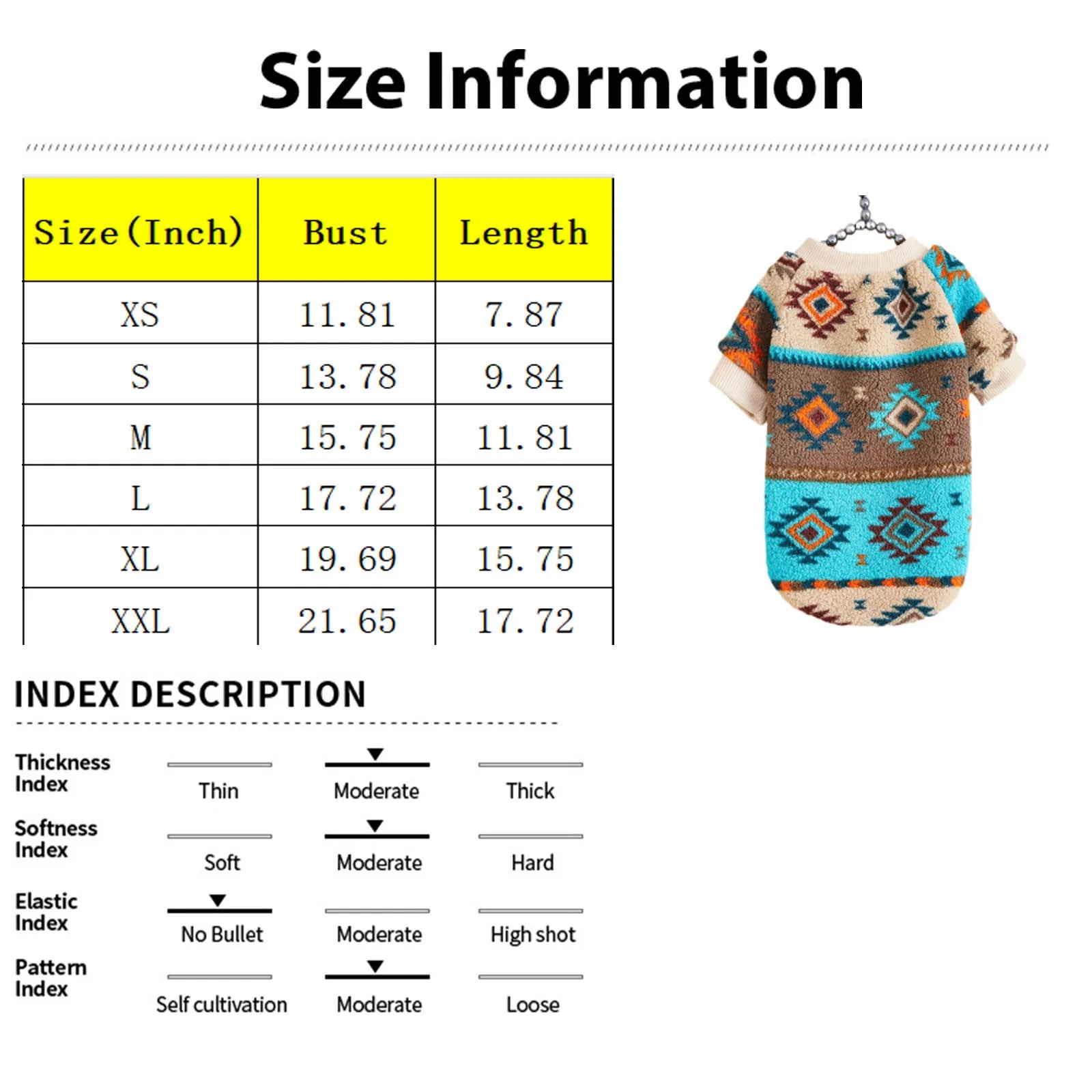 Totems Print Puppy Dog Sweater – Winter Warm Hoodie for Small Dogs | Cozy Pullover for Poodles, Schnauzers, and Bichons