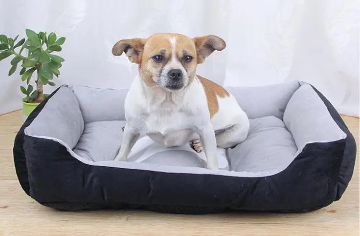 Winter Warm Plush Dog Bed – Soft Fleece Kennel Mat for Small & Medium Dogs, Waterproof Pet Nest