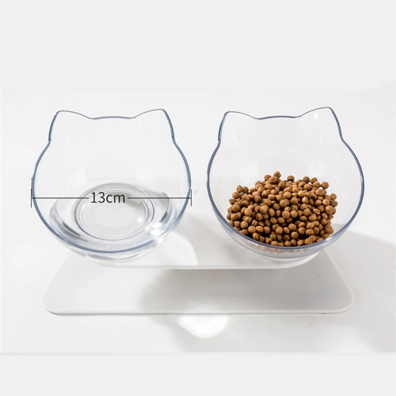Non-Slip Double Cat Bowl with Stand – Pet Feeding Bowl for Cats and Dogs, Food and Water Feeder