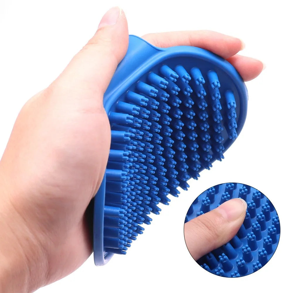 Pet Bath Brush – Soft Silicone Grooming Comb for Cats and Dogs | Massage Brush for Bathing and Fur Care