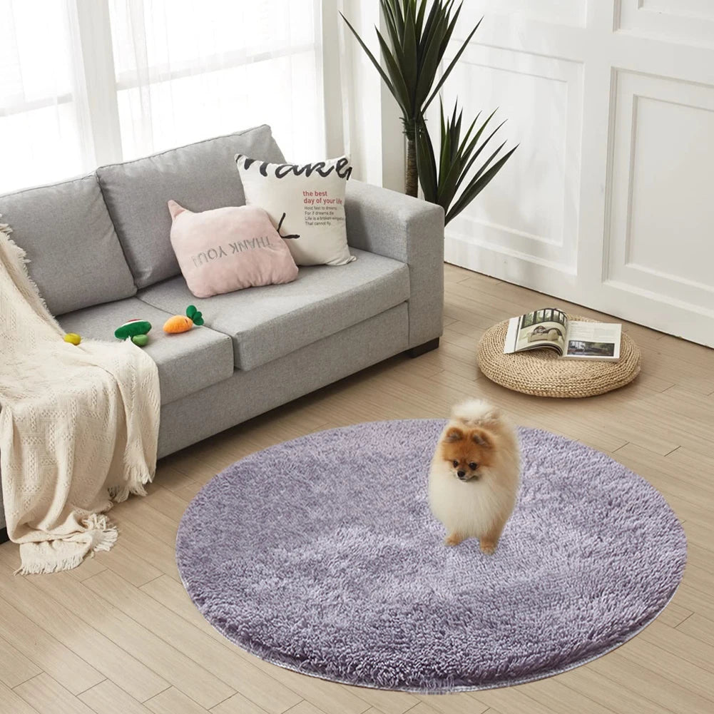 Round Fluffy Plush Dog Bed – Soft Warm Cushion and Sleeping Mat for Small, Medium, and Large Dogs & Cats