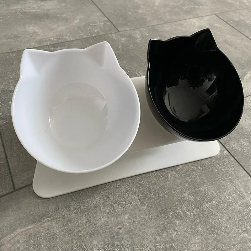 Non-Slip Double Cat Bowl with Stand – Pet Feeding Bowl for Cats and Dogs, Food and Water Feeder