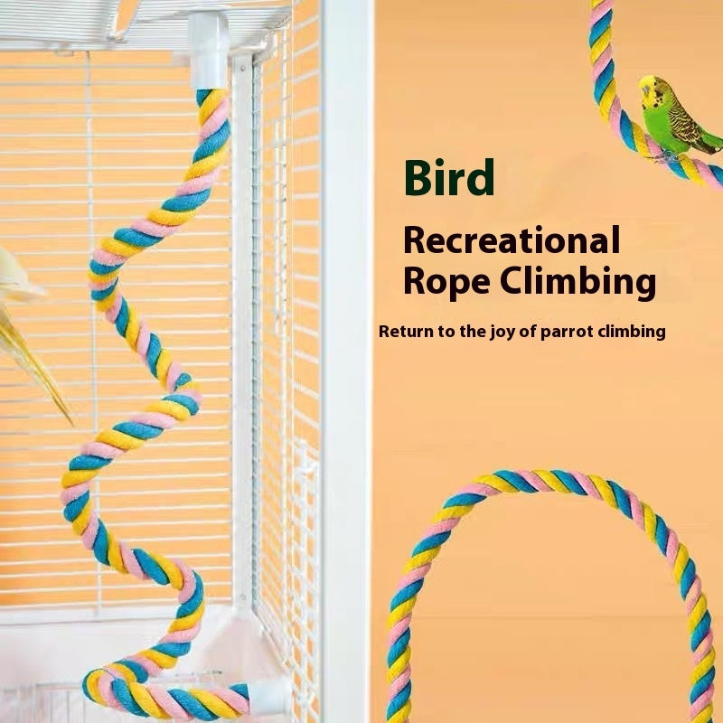 Climbing Cotton String Nibbling Relieving Stuffy Toy Bird